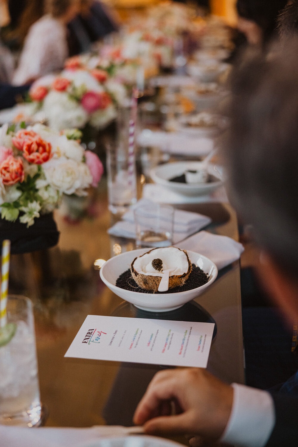 gourmet dessert served during small wedding reception 