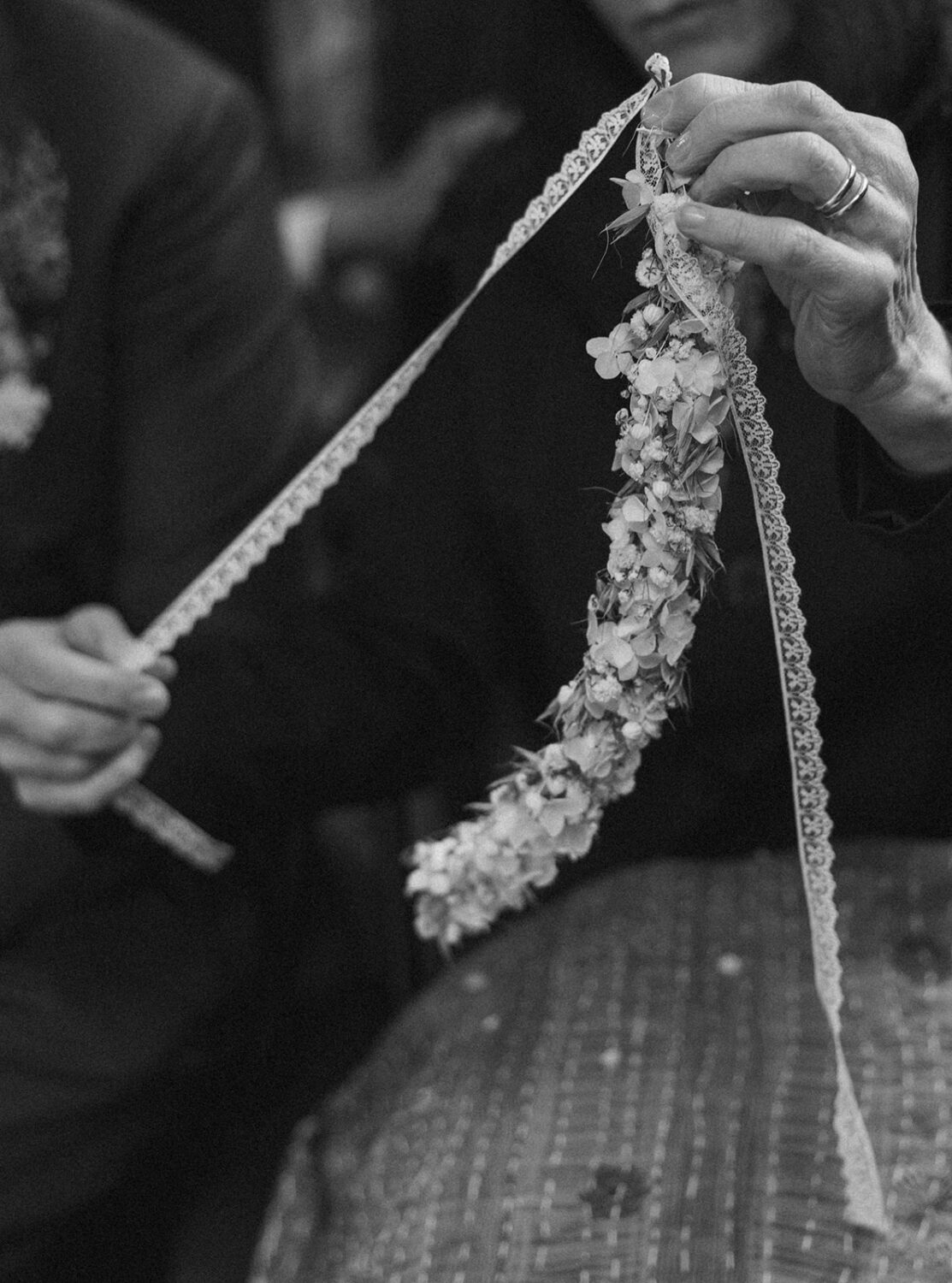 flower crown to go with couple's garden party theme