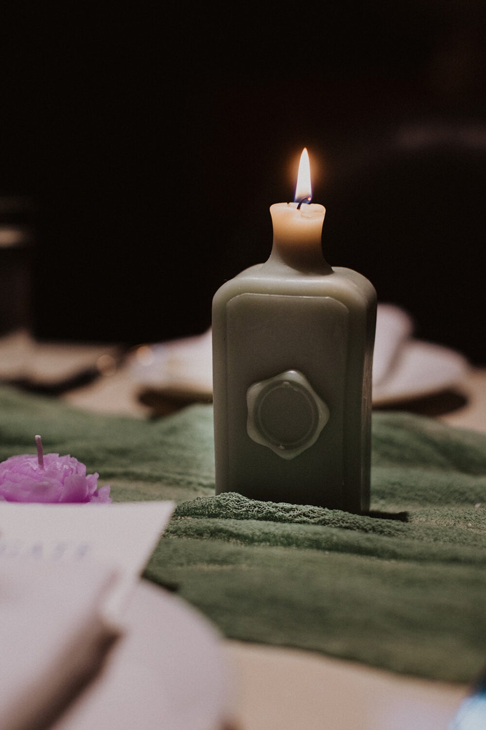 vintage candles added as table decorations