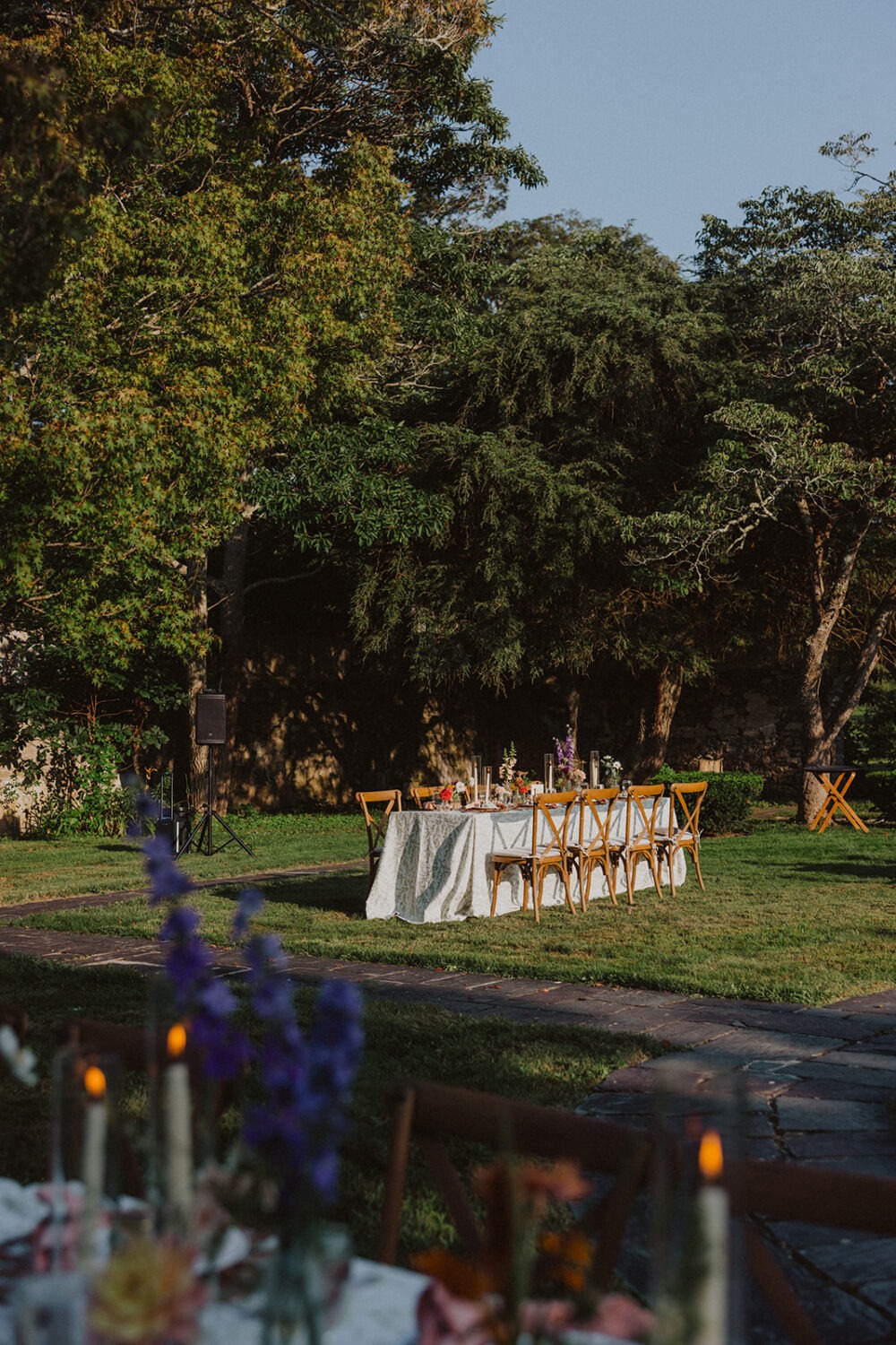 tables set up for outdoor reception