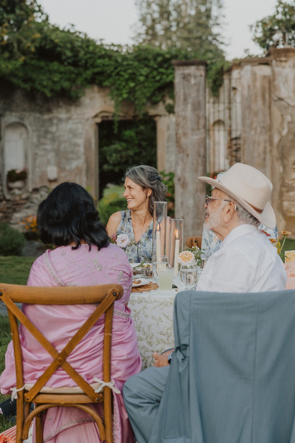 guests listening to wedding speeches