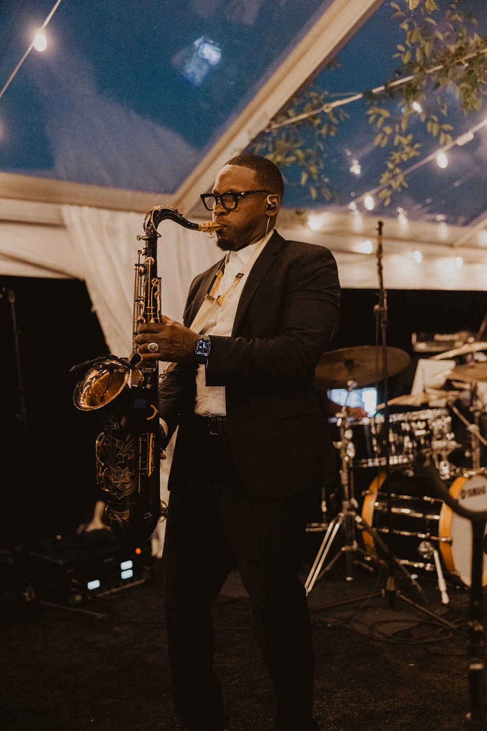 live band playing at reception 