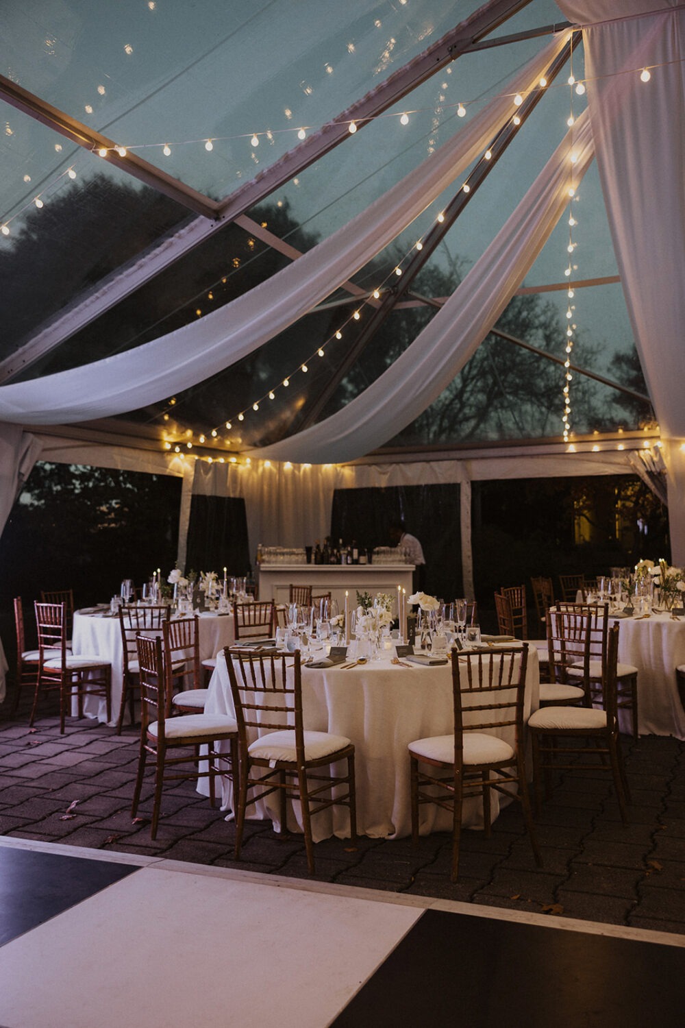 tent set up for reception
