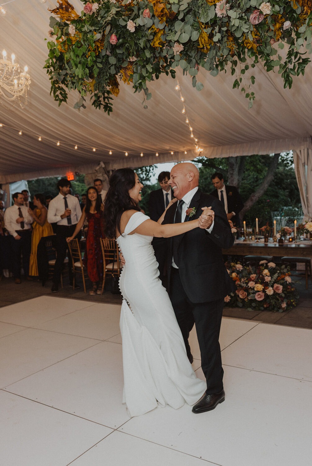 couple doing first dance at reception 