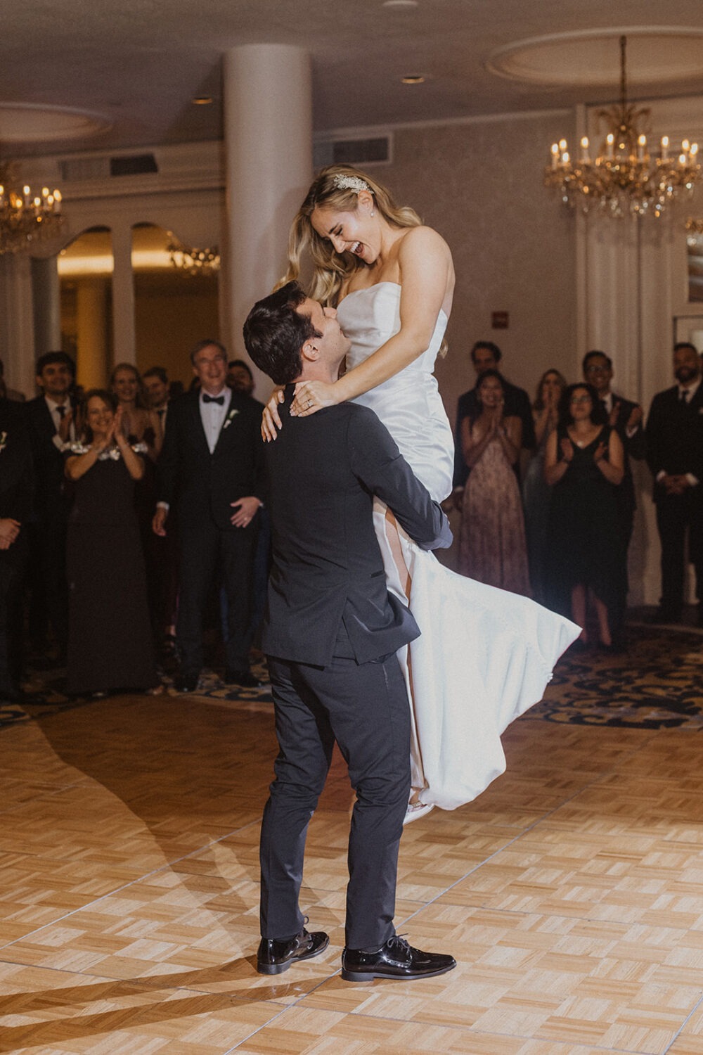 couple doing first dance during reception