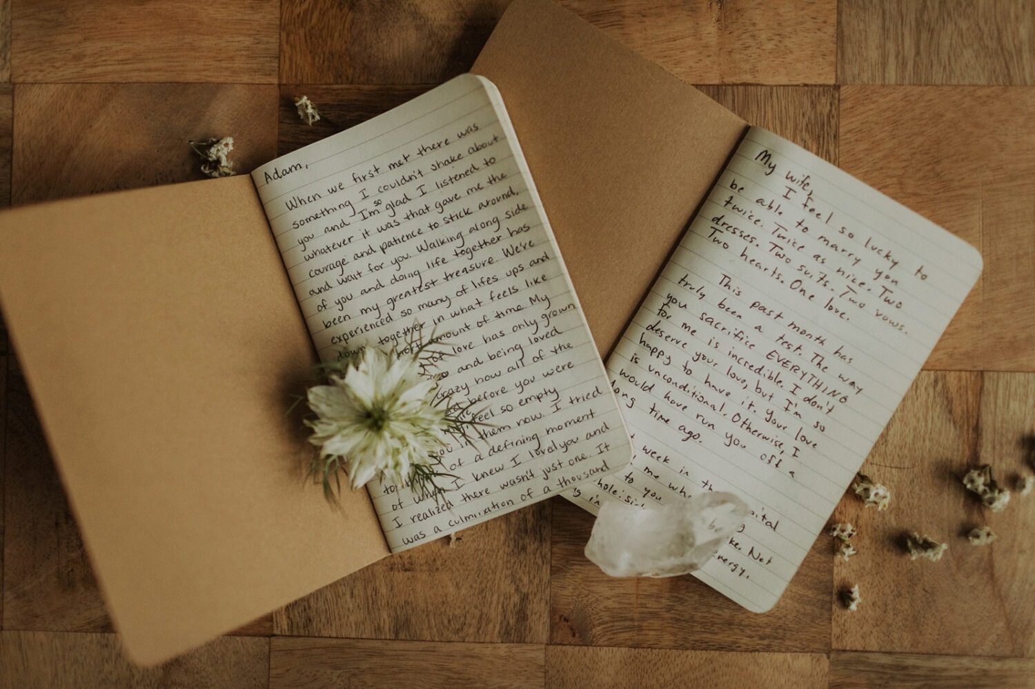 handwritten vow books