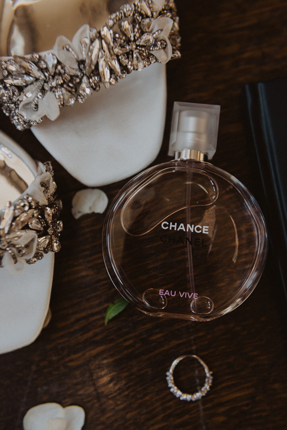 wedding shoes and perfume