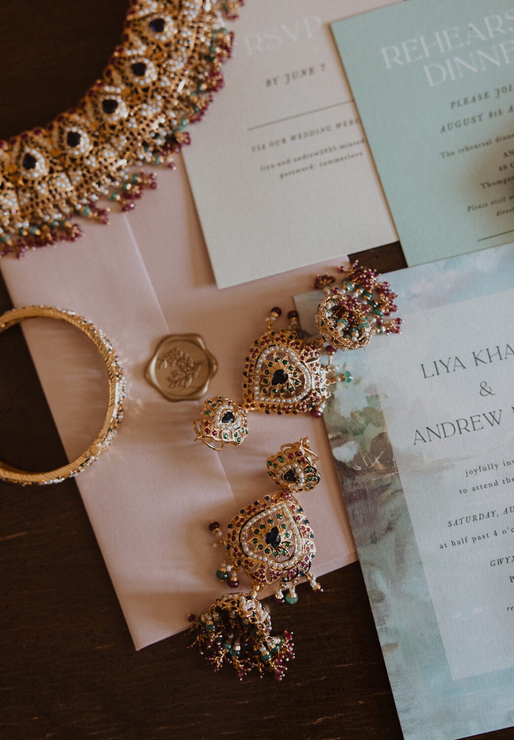 detail of heirloom earrings