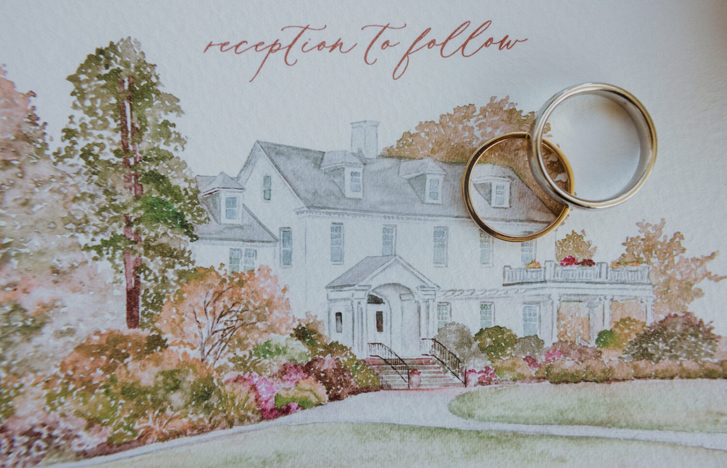 wedding invitation with rings