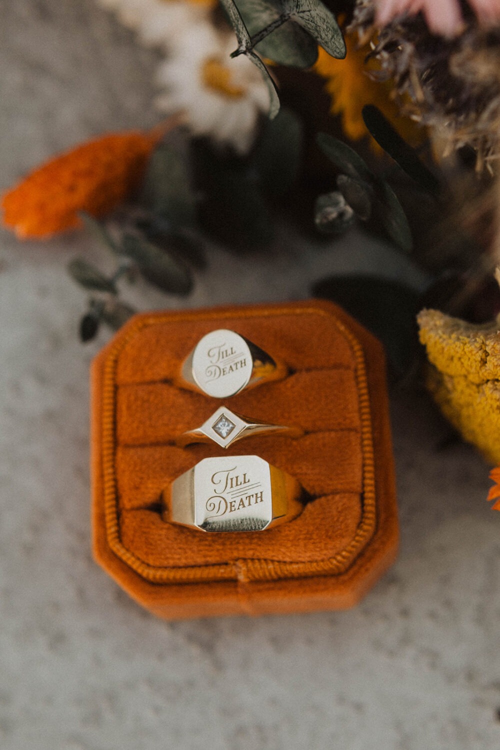 engagement rings in box