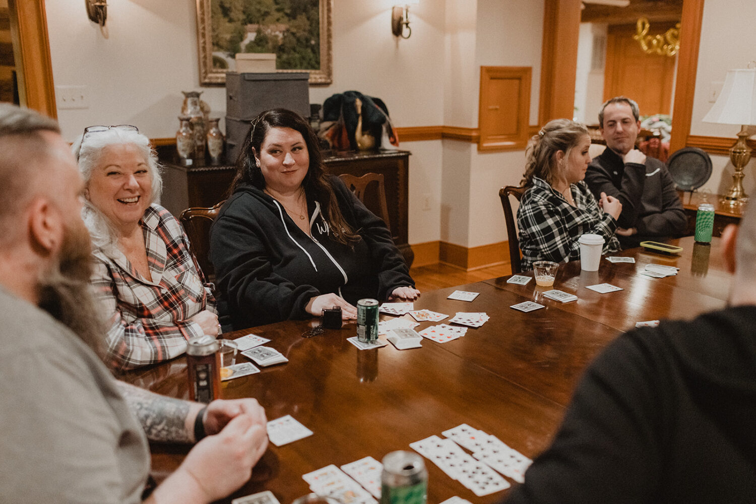 family game night after Christmas wedding