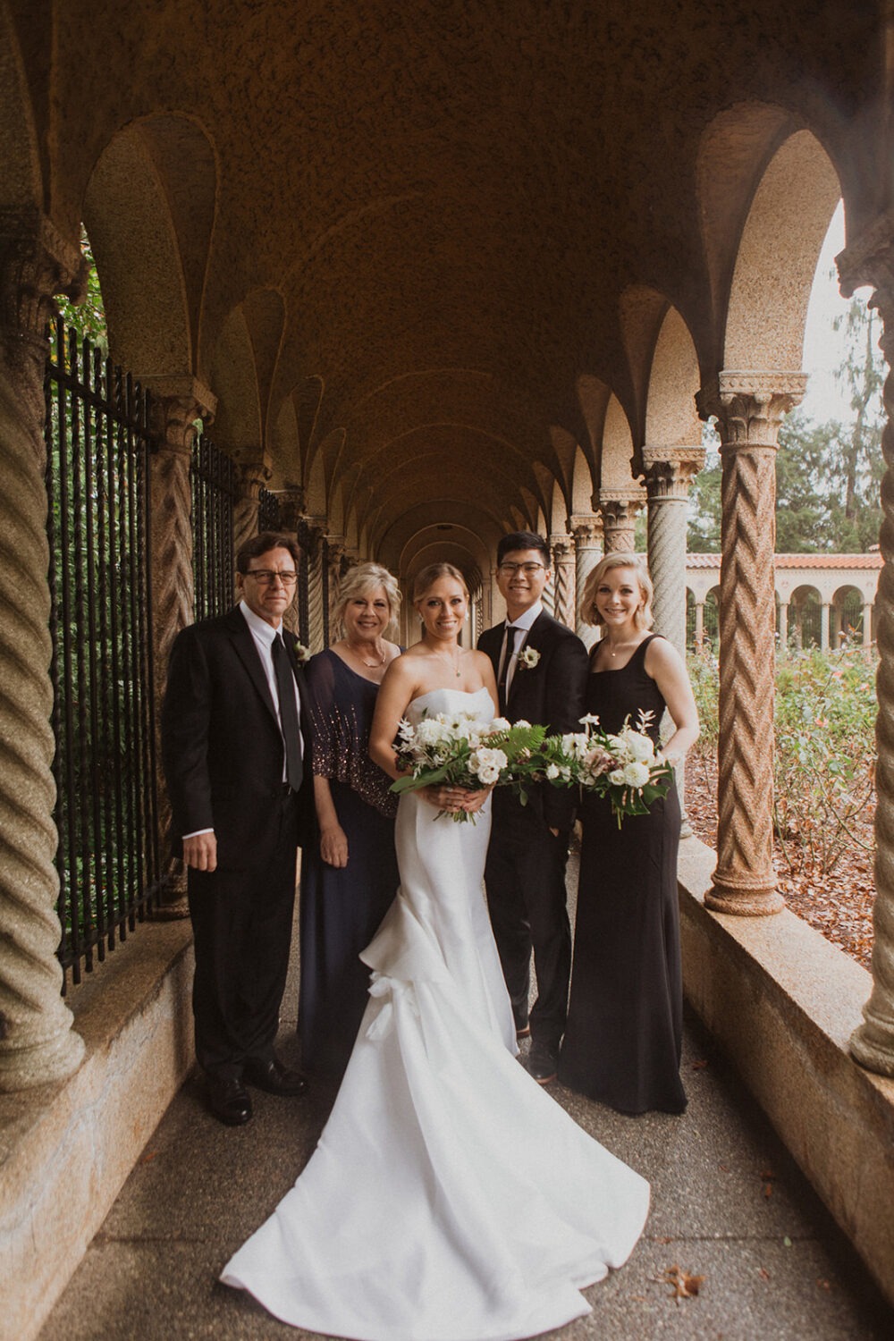family portrait within the archways
