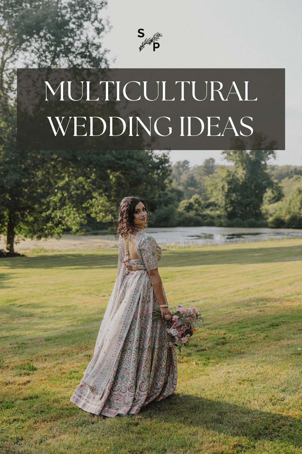 bridal portrait featuring multicultural wedding dress