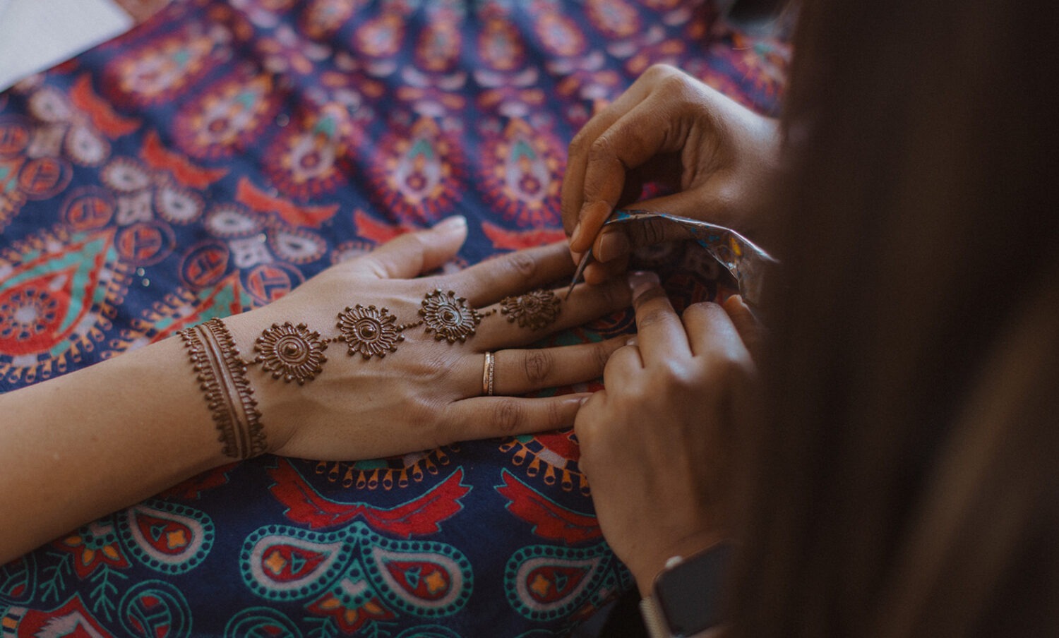 detail shot of henna tattoos