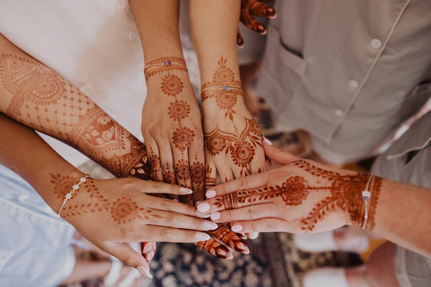 detail shot of henna tattoos