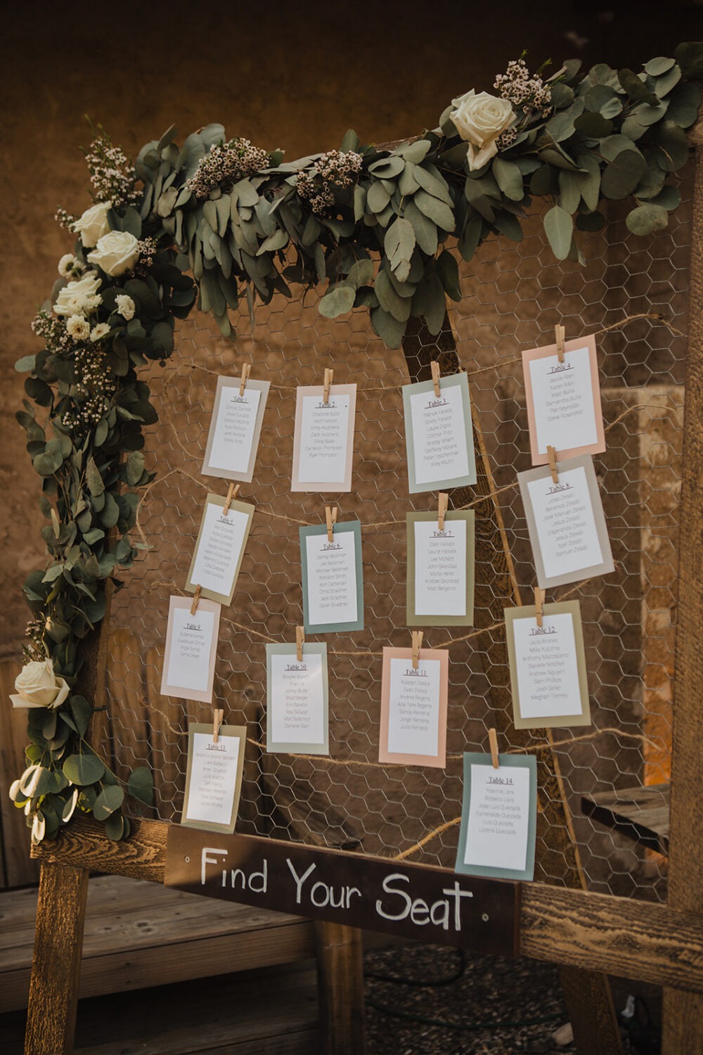 rustic seating chart