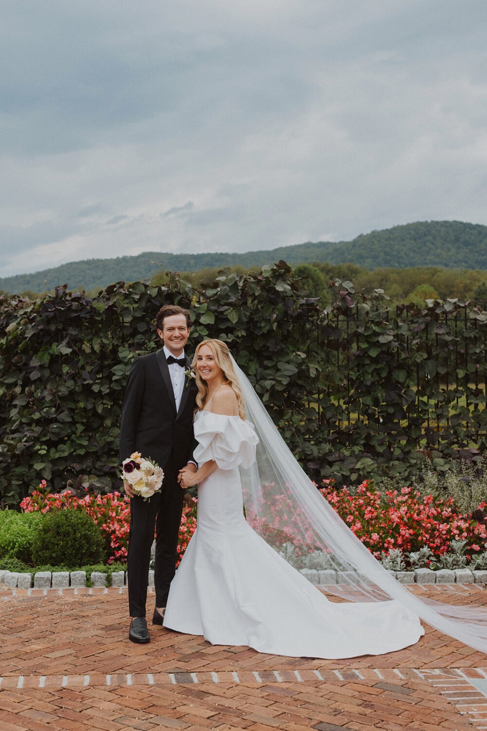 couple pose in the Garden of scents