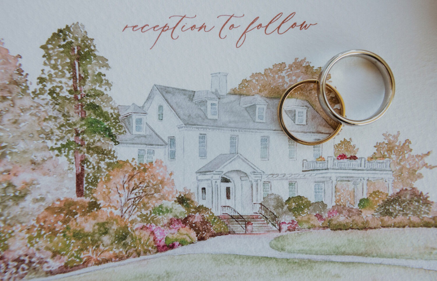 wedding invitation and rings
