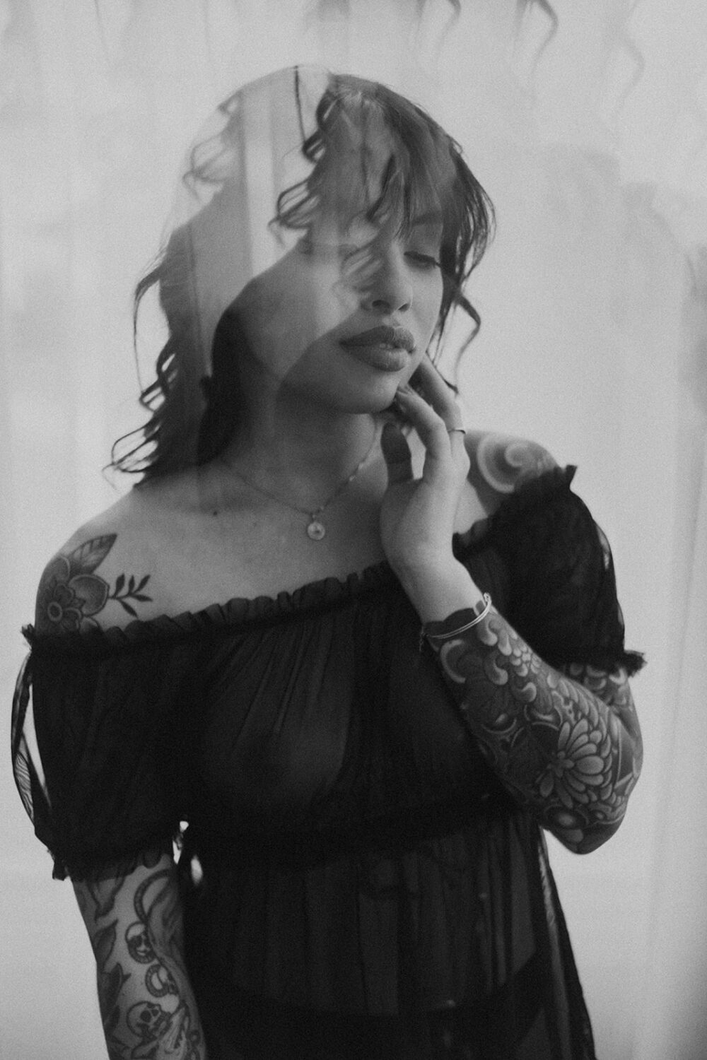 women wear black sheer cover